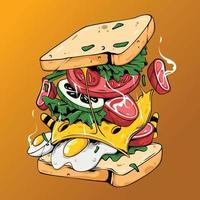 deliciosa ilustración de sándwich vector