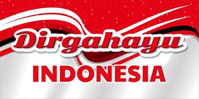 Indonesian independence day banner design with abstract creative red white background vector