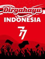 diseño de carteles del día de la independencia de indonesia con fondo abstracto rojo y blanco creativo vector