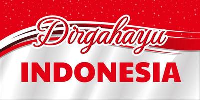 indonesian independence day banner design with abstract red white background vector