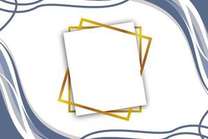 Gold photo frame design with abstract background vector