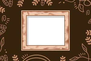 Creative photo frame design on brown background vector