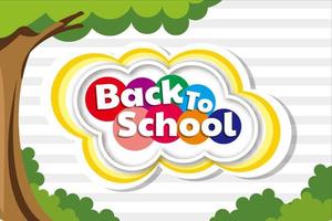Back to school background with clouds vector
