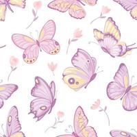 ilustración hermosa mariposa y flor hoja botánica de patrones sin fisuras para el amor boda día de san valentín o arreglo invitación diseño tarjeta de felicitación