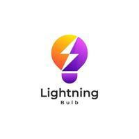 think bulb idea lightning logo, bulb gradient colorful logo vector