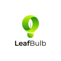 leaf bulb logo, bulb gradient colorful logo vector