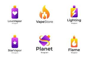 Set Vapor gradient colorful logo vector