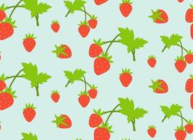 Seamless pattern with strawberries. Texture with berries in flat style. vector