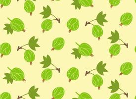 Seamless pattern with gooseberries. Texture with berries in flat style. vector