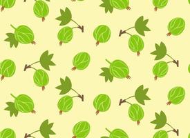 Seamless pattern with gooseberries. Texture with berries in flat style. vector