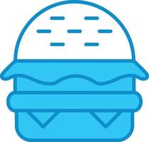 Hamburger Line Filled Blue vector