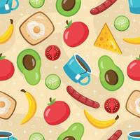 Breakfast Food Element Pattern Background Concept vector