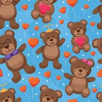 Teddy Bear Seamless Pattern Background vector