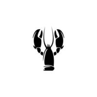 Lobster silhouette on white background,Top view, Restaurant dish, Seafood. Image of langust, Vector illustration