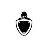 espartano con logo de escudo. se puede utilizar para empresa, icono y otros. vector
