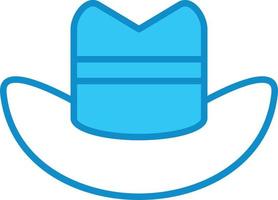línea de sombrero de vaquero llena de azul vector