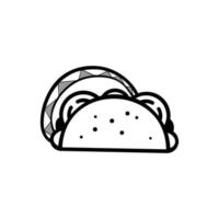 icono de taco de comida rápida, etiqueta para restaurante o cafetería de diseño de menú vector