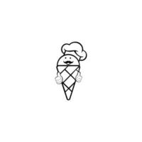 Ice Cream Logo Design end elements for ice cream shop. Vector illustration