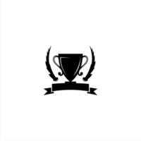 Trophy icon vector design template. Trophy, winning cup with star isolated on white background. First place, award bowl. Symbol of success, victory, championship. Vector flat illustration.