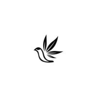 plantilla de icono de vector de logotipo de hoja de pájaro. producto ecológico, orgánico