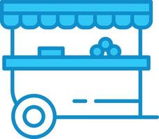 Food Stand Line Filled Blue vector