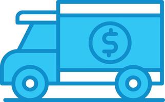 Money Truck Line Filled Blue vector