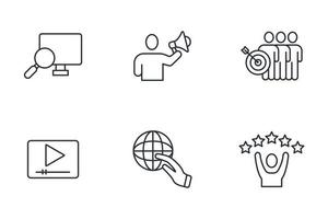 SEM search engine marketing icons set . SEM search engine marketing pack symbol vector elements for infographic web