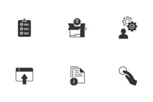 release managing icons set . release managing pack symbol vector elements for infographic web