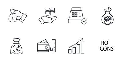 Return on investment icons set . Return on investment pack symbol vector elements for infographic web