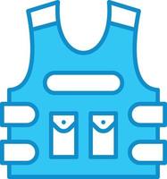 Bulletproof Jacket Line Filled Blue vector