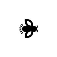 icono del logotipo de luciérnaga. logotipo, signo y símbolo de insecto vectorial. icono de error de iluminación. vector