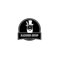 logotipo para la peluquería, logotipo en blanco y negro para una barbería, impresión retro para salones de corte de pelo, camisetas, tipografía, plantilla de gráficos vectoriales vector