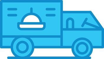 Delivery Truck Line Filled Blue vector