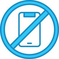 No Cell Phone Line Filled Blue vector