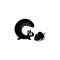 Squirrel Logo Design. squirrel silhouette cartoon. Vector logotype isolated on white background.