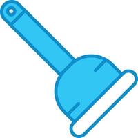 Plunger Line Filled Blue vector