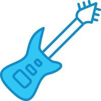 Electric Guitar Line Filled Blue vector