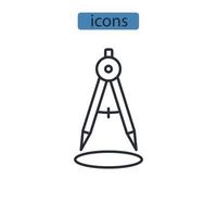 Compass icons  symbol vector elements for infographic web