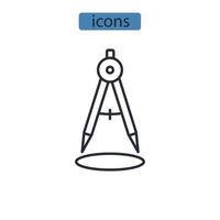 Compass icons  symbol vector elements for infographic web