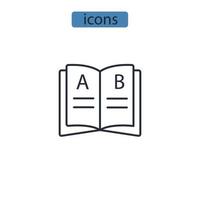iconos del alfabeto símbolo de elementos vectoriales para la web infográfica vector