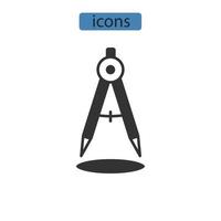 Compass icons  symbol vector elements for infographic web