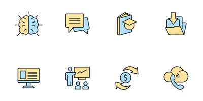 e-learning icons set .  e-learning pack symbol vector elements for infographic web