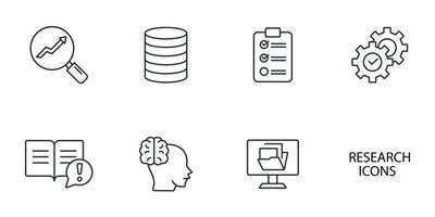 research icons set .  research pack symbol vector elements for infographic web