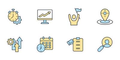 Performance management icons set .  Performance management pack symbol vector elements for infographic web