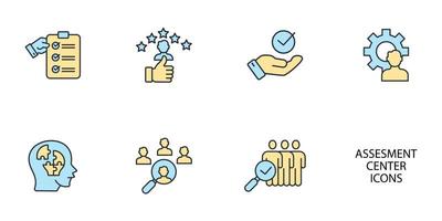 personal audit and assessment center Human resources icons set . personal audit and assessment center Human resources pack symbol vector elements for infographic web