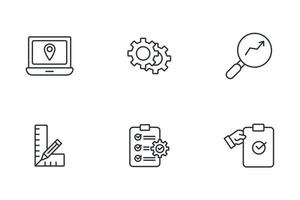 conjunto de iconos de proceso de monitoreo. elementos de vector de símbolo de paquete de proceso de monitoreo para web de infografía