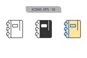 Copiar iconos de libro símbolo de elementos vectoriales para web infográfico vector