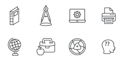 school supplies icons set . school supplies pack symbol vector elements for infographic web