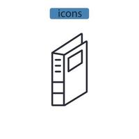 tres iconos de carpeta de anillas simbolizan elementos vectoriales para web infográfico vector