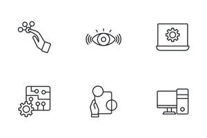 Augmented reality icons set .   Augmented reality pack symbol vector elements for infographic web